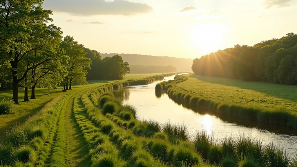 Scenic view of Nemunas river islands with walking paths